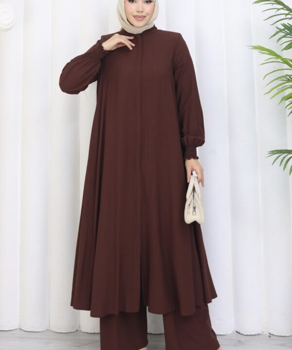 Alternative view of Umre İkili Takım Kahverengi %85 pamuklu