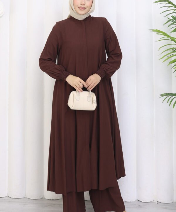 Umre İkili Takım Kahverengi %85 pamuklu