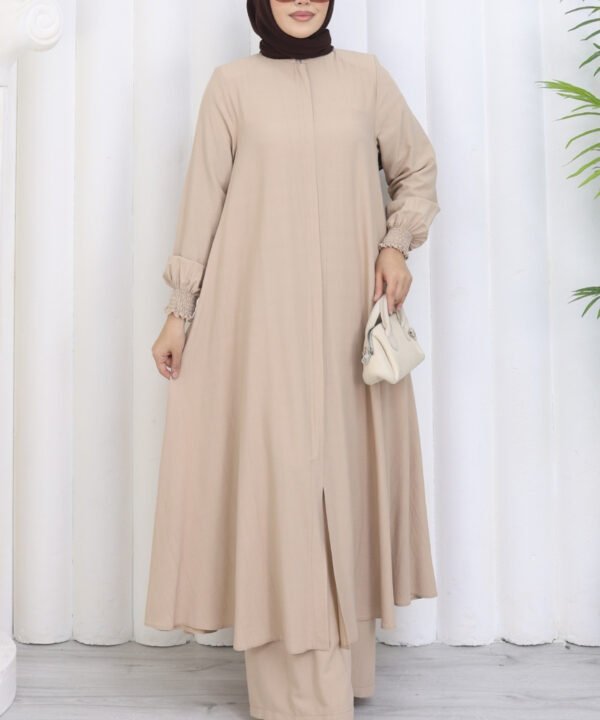 Umre İkili Takım bej %85 pamuklu