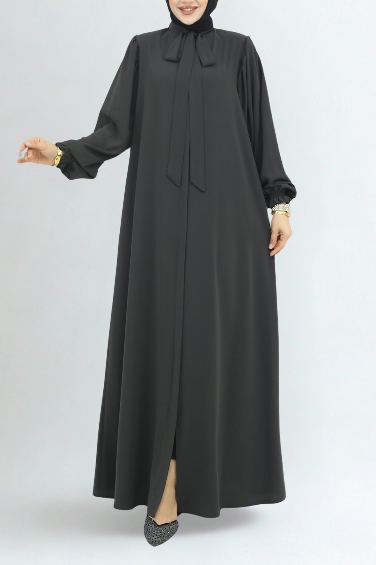 LAVİN Fiyonk Yaka Ferace FÜME