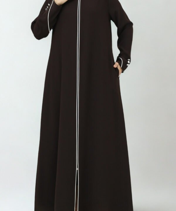 LİNEA Fermuarlı Ferace Kahverengi