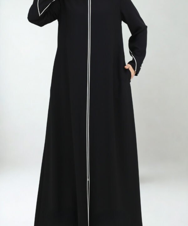 LİNEA Fermuarlı Ferace Siyah