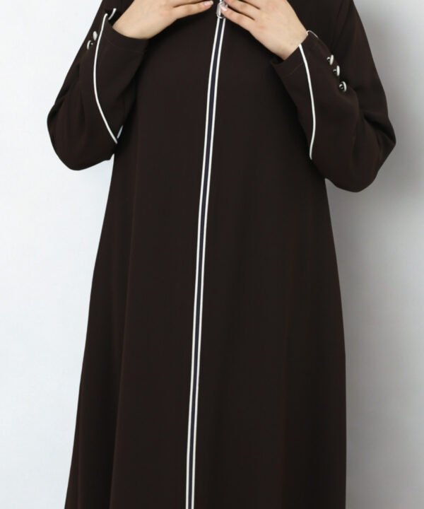 Alternative view of LİNEA Fermuarlı Ferace Kahverengi