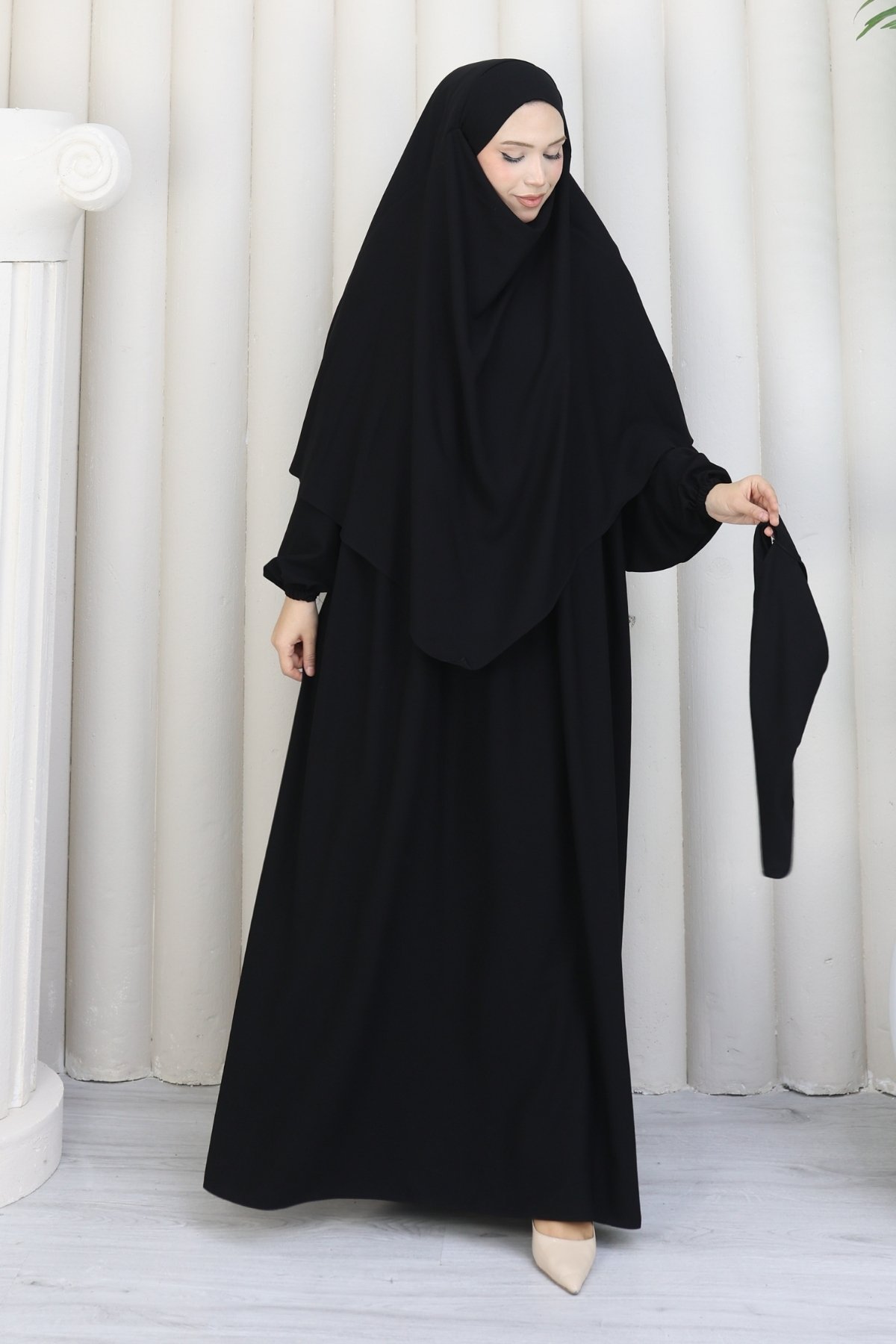 3'lü Sufle Takımı Medine İpeği Siyah - Görsel 6